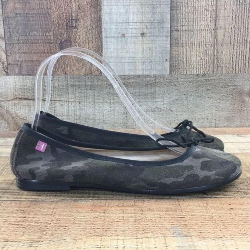 Hispanitas Valor Black Green Camo Bow Ballet Flats Womens 37 Slip On‎ Camouflage